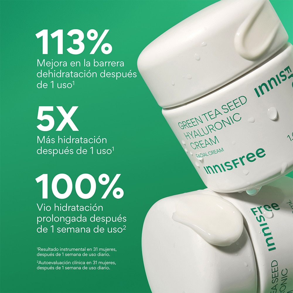 GREEN TEA HYALURONIC ACID HYDRATING CREAM FOR SKIN BARRIER REPAIR (CREMA DE T&Eacute; VERDE Y &Aacute;CIDO HIALUR&Oacute;NICO)